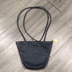 Carey Adina Vintage Navy Blue Leather Crossbody Handbag
